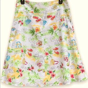 Christopher and Banks Bright Color A Line Flare Cotton Skirt Womens Size 6